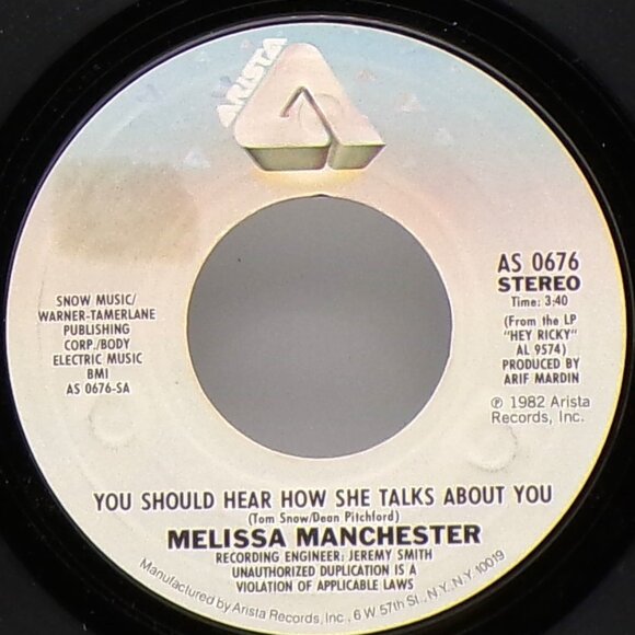 You Should Hear How She Talks About You/Long Goodbyes by Melissa Manchester 45 - Picture 5 of 6